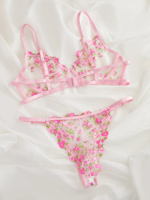 Fairy Lingerie Beautiful 2 Pcs Underwear Transparent Lace Exotic Sets