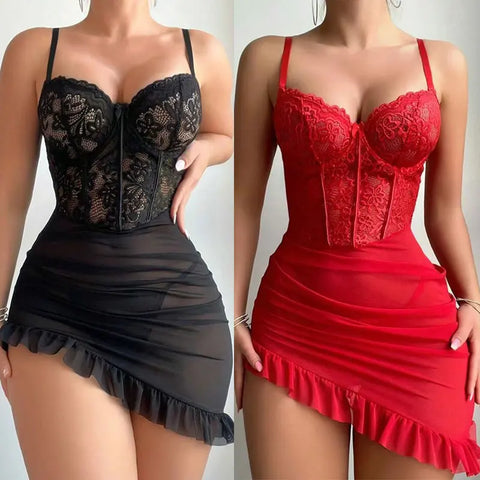 Transparent Underwire Bra Erotic Set Sexy Fairy Lingerie Women's See
